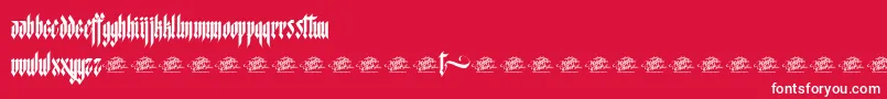 フォントMcfStarworms – 赤い背景に白い文字