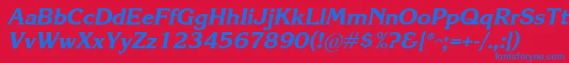 Krlbi Font – Blue Fonts on Red Background