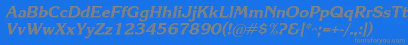 Krlbi Font – Gray Fonts on Blue Background
