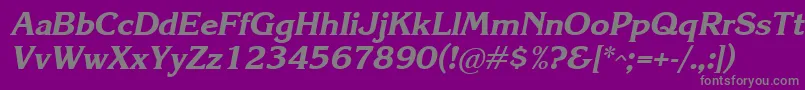 Krlbi-Schriftart – Graue Schriften auf violettem Hintergrund