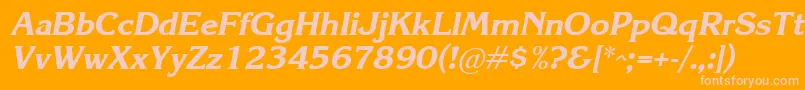 Krlbi Font – Pink Fonts on Orange Background