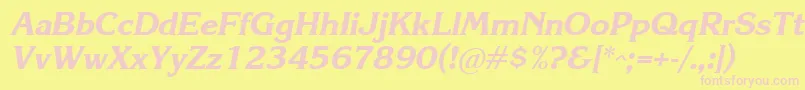 Krlbi Font – Pink Fonts on Yellow Background