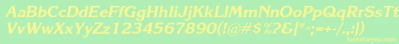Krlbi Font – Yellow Fonts on Green Background