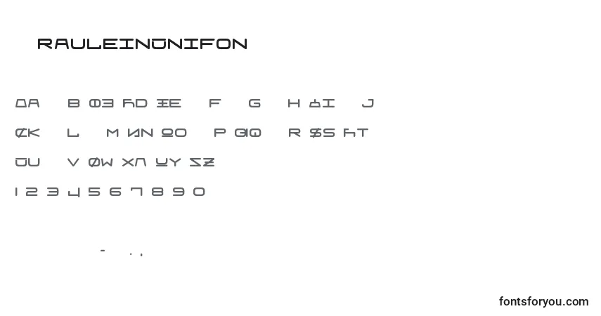 A fonte FrauleinUnifon – alfabeto, números, caracteres especiais