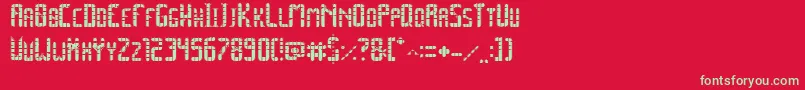 SpacePezCollege Font – Green Fonts on Red Background
