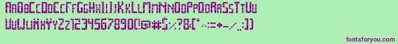 SpacePezCollege Font – Purple Fonts on Green Background