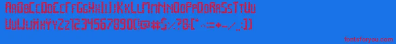 SpacePezCollege Font – Red Fonts on Blue Background