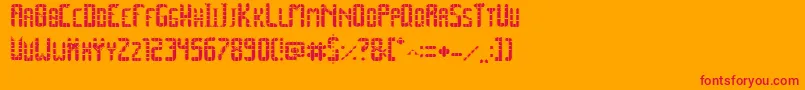 SpacePezCollege Font – Red Fonts on Orange Background