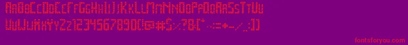 SpacePezCollege-fontti – punaiset fontit violetilla taustalla