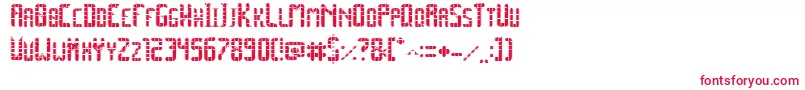 フォントSpacePezCollege – 白い背景に赤い文字
