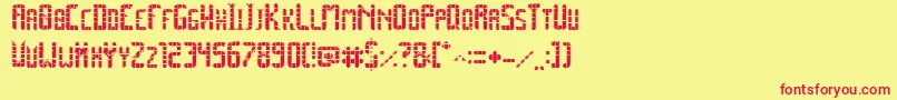 SpacePezCollege Font – Red Fonts on Yellow Background