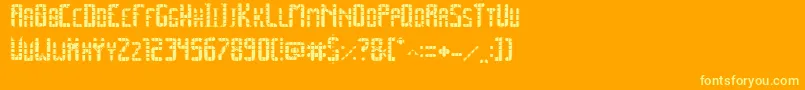 SpacePezCollege Font – Yellow Fonts on Orange Background