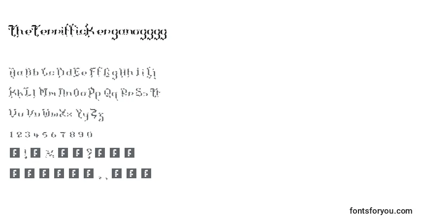 A fonte TheTerrifficKerganogggg – alfabeto, números, caracteres especiais
