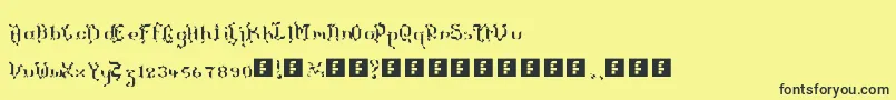 フォントTheTerrifficKerganogggg – 黒い文字の黄色い背景