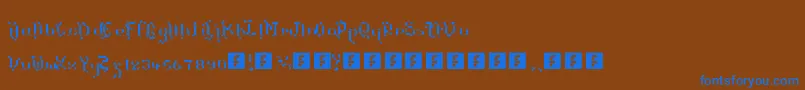 フォントTheTerrifficKerganogggg – 茶色の背景に青い文字