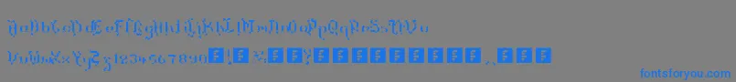 フォントTheTerrifficKerganogggg – 灰色の背景に青い文字