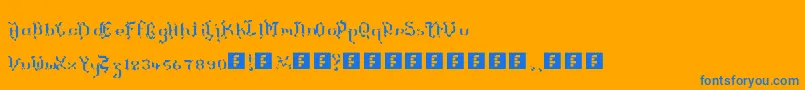 TheTerrifficKerganogggg-fontti – siniset fontit oranssilla taustalla