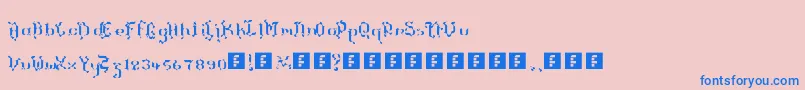 TheTerrifficKerganogggg-fontti – siniset fontit vaaleanpunaisella taustalla