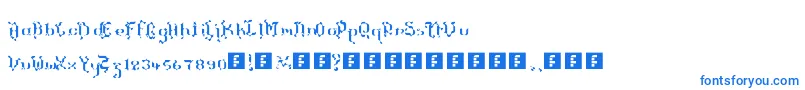 Шрифт TheTerrifficKerganogggg – синие шрифты на белом фоне