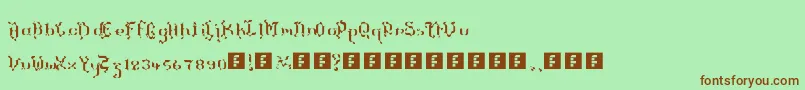 Шрифт TheTerrifficKerganogggg – коричневые шрифты на зелёном фоне