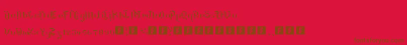 Czcionka TheTerrifficKerganogggg – brązowe czcionki na czerwonym tle