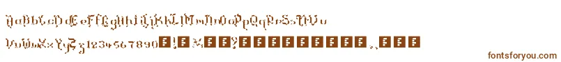 TheTerrifficKerganogggg-Schriftart – Braune Schriften auf weißem Hintergrund