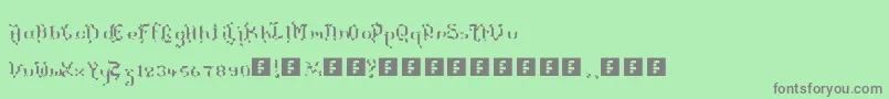 Czcionka TheTerrifficKerganogggg – szare czcionki na zielonym tle
