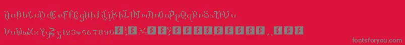 Czcionka TheTerrifficKerganogggg – szare czcionki na czerwonym tle