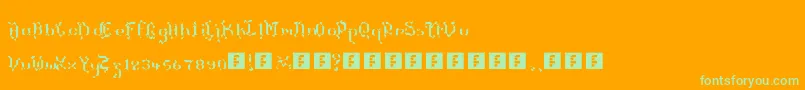 TheTerrifficKerganogggg-fontti – vihreät fontit oranssilla taustalla