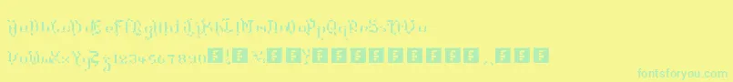 TheTerrifficKerganogggg-fontti – vihreät fontit keltaisella taustalla