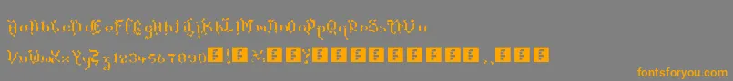 フォントTheTerrifficKerganogggg – オレンジの文字は灰色の背景にあります。