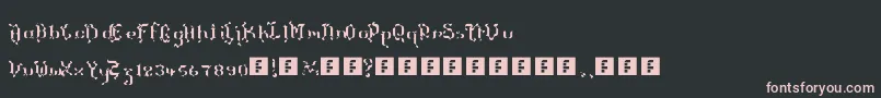 TheTerrifficKerganogggg-fontti – vaaleanpunaiset fontit mustalla taustalla