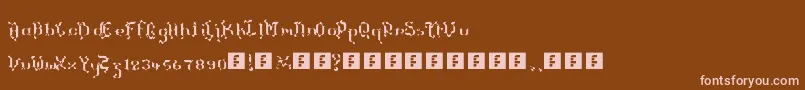 TheTerrifficKerganogggg-fontti – vaaleanpunaiset fontit ruskealla taustalla