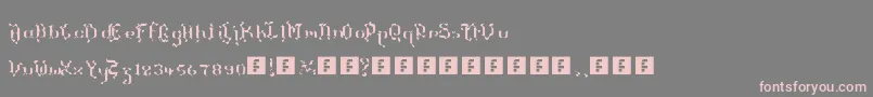 TheTerrifficKerganogggg-fontti – vaaleanpunaiset fontit harmaalla taustalla