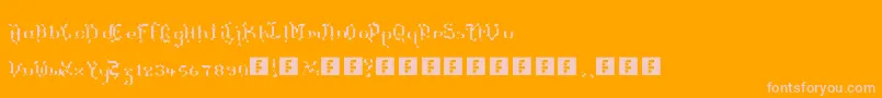 Шрифт TheTerrifficKerganogggg – розовые шрифты на оранжевом фоне