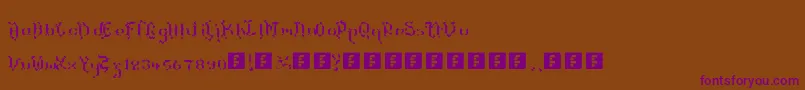 TheTerrifficKerganogggg-fontti – violetit fontit ruskealla taustalla