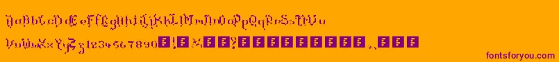 TheTerrifficKerganogggg-fontti – violetit fontit oranssilla taustalla