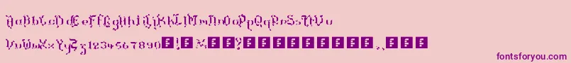 TheTerrifficKerganogggg-Schriftart – Violette Schriften auf rosa Hintergrund