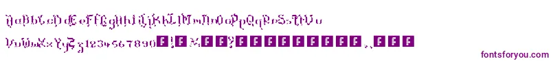 TheTerrifficKerganogggg-fontti – violetit fontit valkoisella taustalla