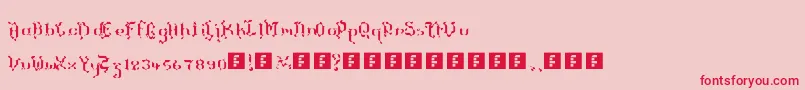 TheTerrifficKerganogggg-fontti – punaiset fontit vaaleanpunaisella taustalla