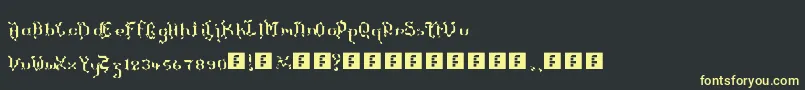 TheTerrifficKerganogggg-fontti – keltaiset fontit mustalla taustalla