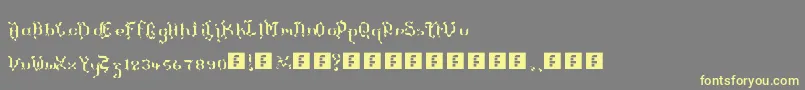 TheTerrifficKerganogggg-fontti – keltaiset fontit harmaalla taustalla