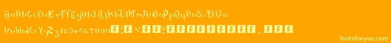 Шрифт TheTerrifficKerganogggg – жёлтые шрифты на оранжевом фоне
