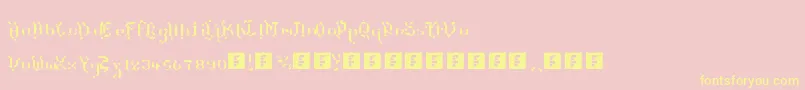 Шрифт TheTerrifficKerganogggg – жёлтые шрифты на розовом фоне