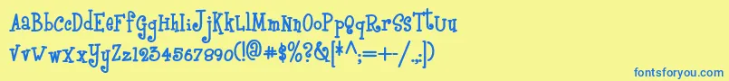 Weitere Informationen zur Boyz-Schriftart Boyz-Schriftart – Blaue Schriften auf gelbem Hintergrund