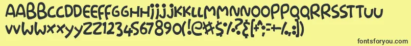 Шрифт Stringz – чёрные шрифты на жёлтом фоне