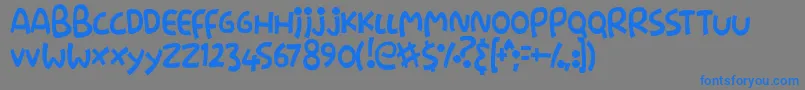 フォントStringz – 灰色の背景に青い文字