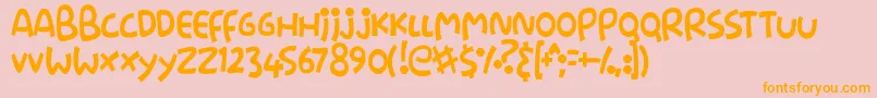 フォントStringz – オレンジの文字がピンクの背景にあります。