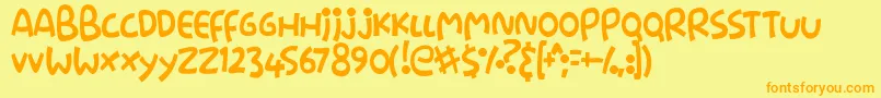 Stringz Font – Orange Fonts on Yellow Background