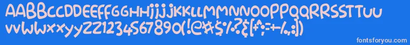 フォントStringz – ピンクの文字、青い背景